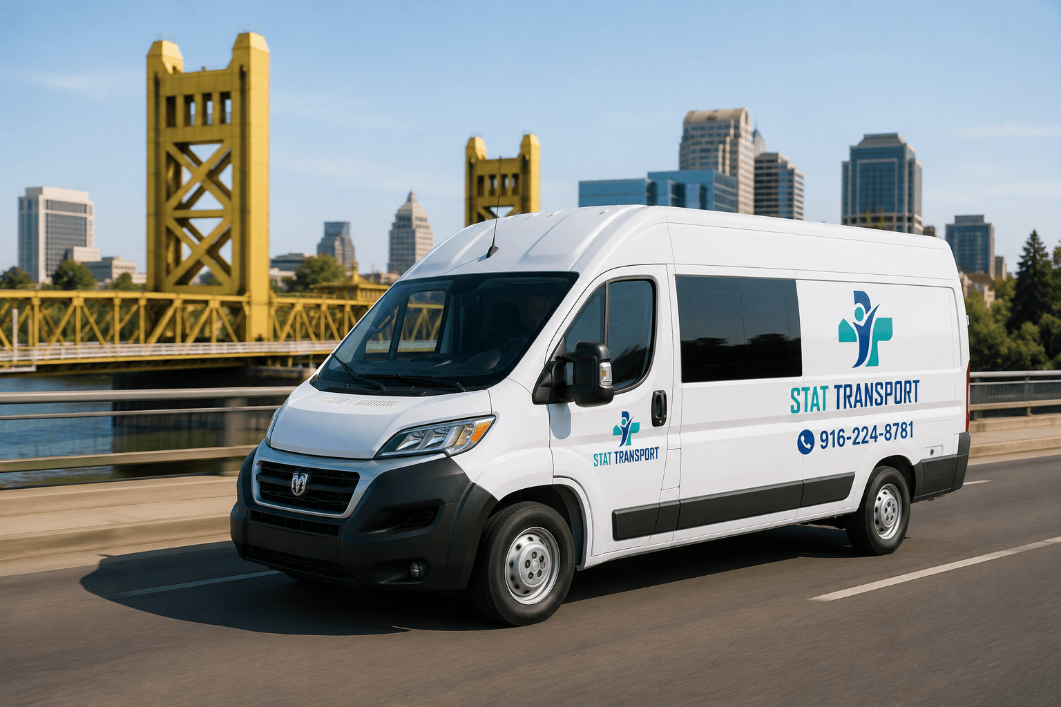 STAT Transport van on the road